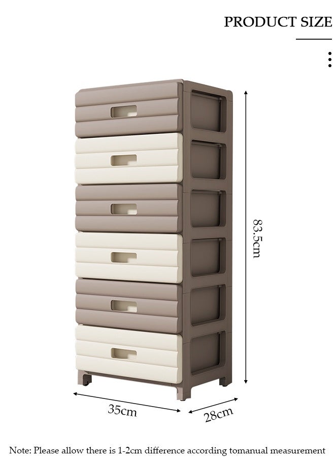 DUNISO 6-Layer  Storage Cabinet  with 360 ° Omnidirectional Wheels Handle，Storage Drawer Cart , Space Saving Dresser Storage Tower,Multifunctional Drawer Plastic Wardrobe，Storage Drawer Units   for Toys, Snacks, Books - Image 2